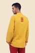 Shirt in cotton with contrast color stitching